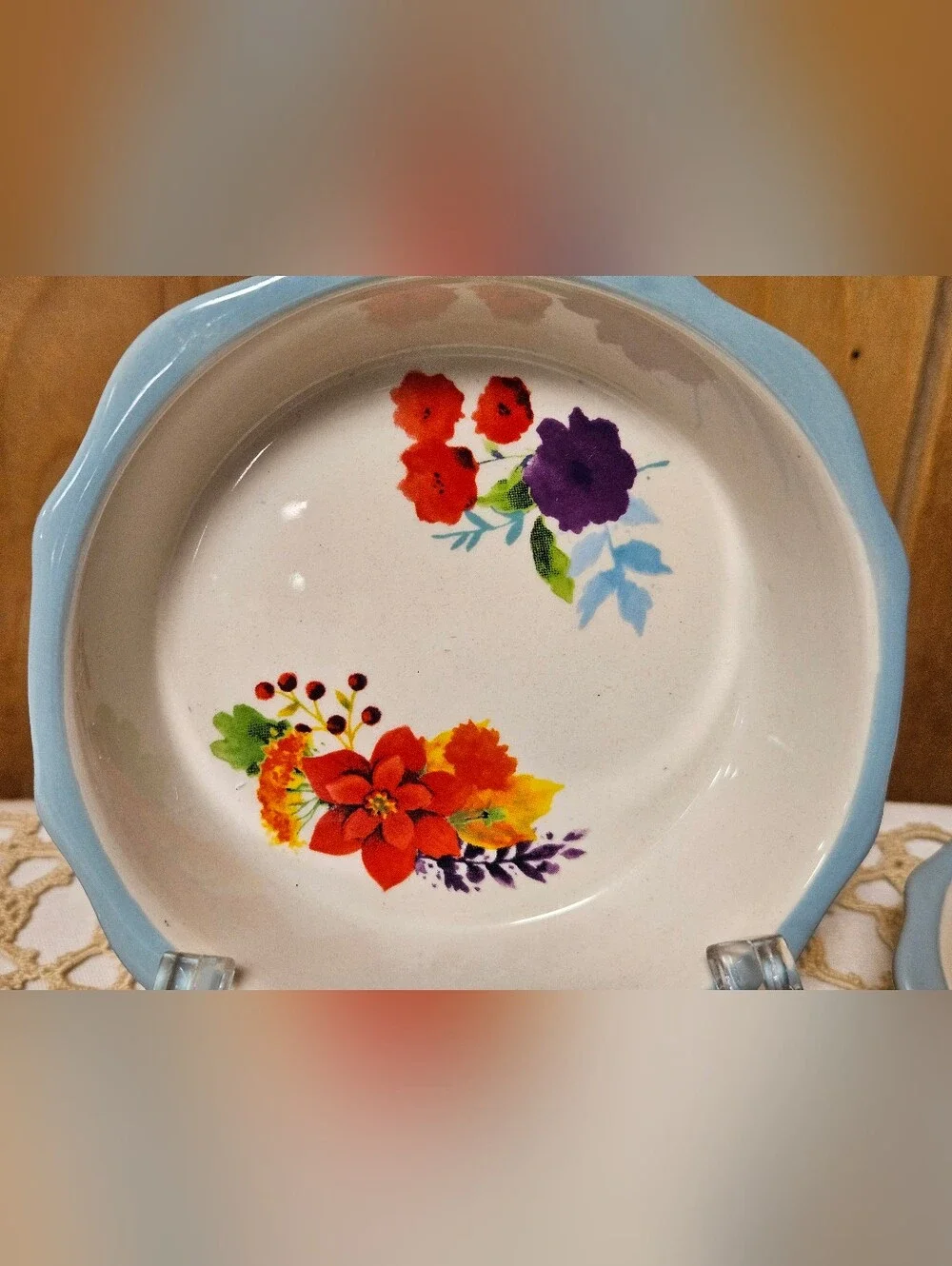 New (5) The Pioneer Woman Charlie Plaid 5” Mini Pie Plate New Floral 5 PC SET